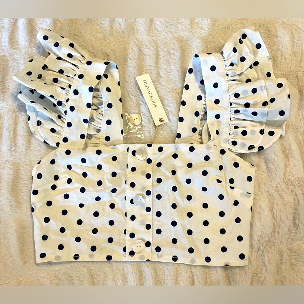 Olivaceous polka dot shorts set size small NWT